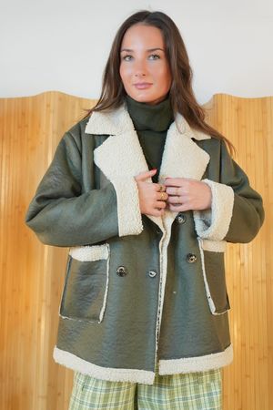 Shearling Flight Jacket Khaki /33=